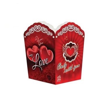جعبه پاپ کورن تم تولد قلب (Love) ۱۰ عددی در ابعاد ۷*۷*cm ۱۳